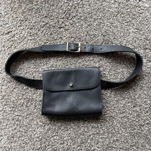 JJ Winters Black Leather Belt Bag